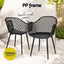 Gardeon 5PCS Outdoor Dining Set Table and Chairs Patio Furniture Garden Diamond Black