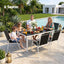 Gardeon 7 Piece Outdoor Dining Set Steel Textilene Patio Furniture Table and Chairs Black