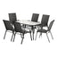 Gardeon 7PC Outdoor Dining Set Table and Chairs Patio Furniture Bistro Set Garden Black