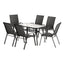 Gardeon 7PC Outdoor Dining Set Table and Chairs Patio Furniture Garden Bistro Set Black