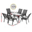 Gardeon 7PC Outdoor Dining Set Table and Chairs Patio Furniture Garden Bistro Set Grey