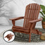 Gardeon Adirondack Outdoor Chairs Wooden Foldable Beach Chair Patio Furniture Brown