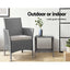 Gardeon Coffee Side Table Wicker Desk Rattan Outdoor Furniture Garden Grey