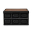 Gardeon Collapsible Outdoor Storage Box 50L Stackable Folding Camping Organizer Plywood Lid Black