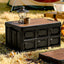 Gardeon Collapsible Outdoor Storage Box 50L Stackable Folding Camping Organizer Plywood Lid Black