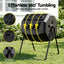 Gardeon Compost Bin Dual-Chamber 160L Composter Tumbler Rotating Garden Recycle Food Waste