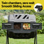 Gardeon Compost Bin Dual-Chamber 160L Composter Tumbler Rotating Garden Recycle Food Waste