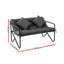 Gardeon Garden Bench 2 Seater Outdoor Bench Metal with Cushion 118cm Black