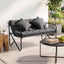 Gardeon Garden Bench 2 Seater Outdoor Bench Metal with Cushion 118cm Black