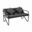 Gardeon Garden Bench 2 Seater Outdoor Bench Metal with Cushion 118cm Black