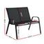 Gardeon Garden Bench Seat Steel Outdoor Patio Park Lounge Backyard Chair Black