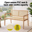 Gardeon Garden Bench Wooden Bench Outdoor PVC Woven Seat Backrest 107cm