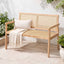 Gardeon Garden Bench Wooden Bench Outdoor PVC Woven Seat Backrest 107cm