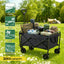 Gardeon Garden Cart Folding Trolley Camping Wagon Barrow Outdoor Beach Black