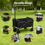 Gardeon Garden Cart Folding Trolley Camping Wagon Barrow Outdoor Beach Black
