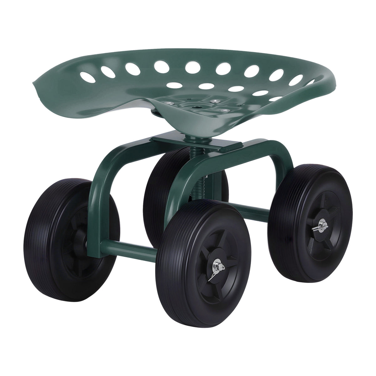 Gardeon Garden Seat 360 Swivel Rolling Adjustable Height Work Scooter Cart Wheels Heavy Duty 150kg