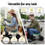 Gardeon Gardening Cart with 360° Swivel Seat | Rolling Work Seat with Adjustable Height & All-Terrain Wheels | 130KG Capacity Heavy Duty Garden Scooter for Back Pain Relief & Vehicle Detailing | Foldable Backrest & Ventilated Seat, Green
