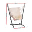 Gardeon Hammock Chair Outdoor Camping Hanging with Stand Cream