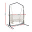 Gardeon Hammock Chair with Stand Macrame Outdoor Garden 2 Seater Cream