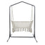 Gardeon Hammock Chair with Stand Macrame Outdoor Garden 2 Seater Cream