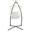 Gardeon Hammock Chair with Steel Stand Armrest Outdoor Hanging Cream