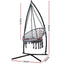 Gardeon Hammock Chair with Steel Stand Macrame Outdoor Swinging Grey