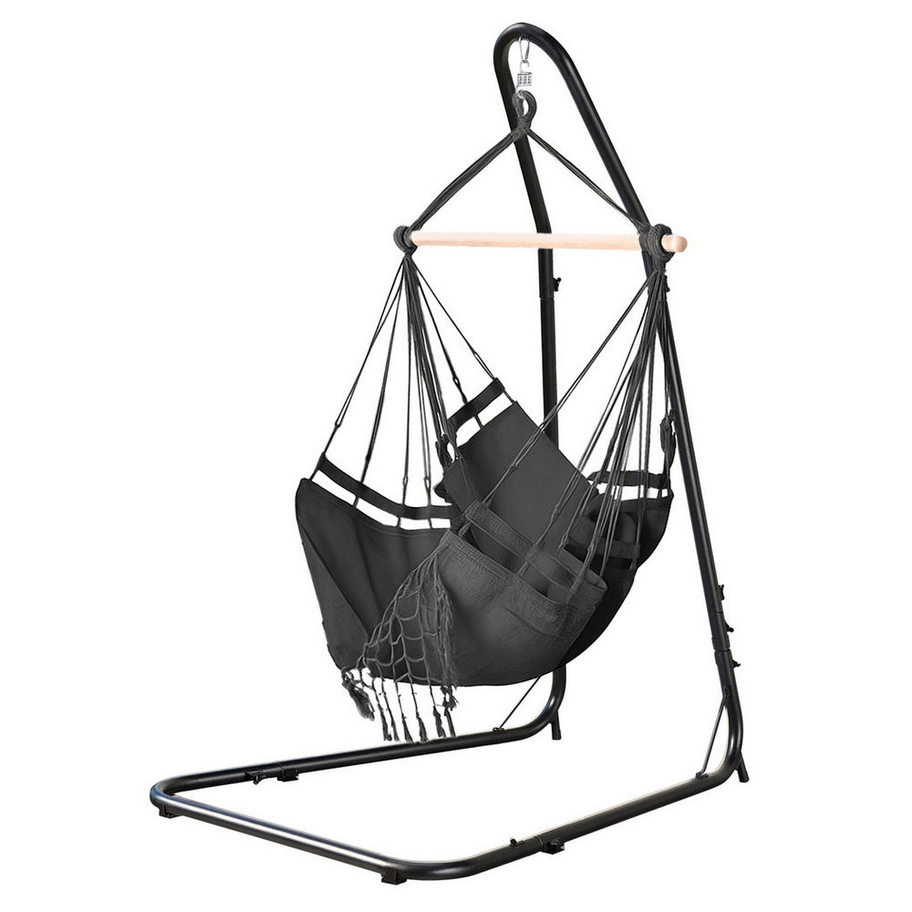 Gardeon Hammock Hanging Chair with Steel Stand