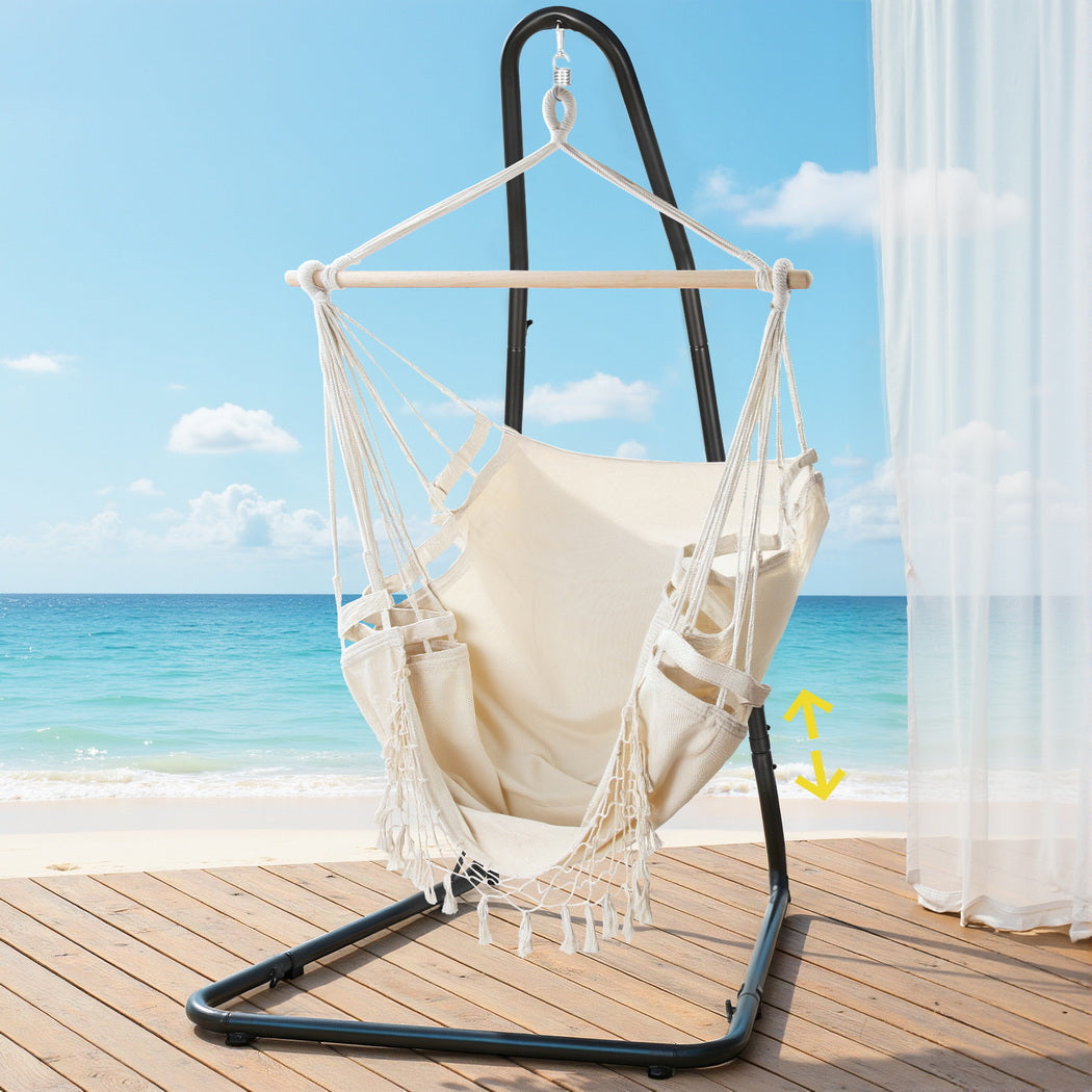 Gardeon Hammock Hanging Chair with Steel Stand