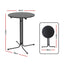 Gardeon Outdoor Bar Table Round Folding Desk Top 109cm Patio Furniture Black