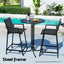 Gardeon Outdoor Bar Table Round Folding Desk Top 109cm Patio Furniture Black