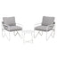 Gardeon Outdoor Bistro Set 3 Piece Patio Furniture Conversation Table and Chairs Grey