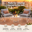 Gardeon Outdoor Bistro Set 3 Piece Patio Furniture Conversation Table and Chairs Grey