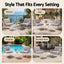 Gardeon Outdoor Bistro Set 3 Piece Patio Furniture Conversation Table and Chairs Grey