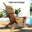 Gardeon Outdoor Chairs Folding Adirondack Beach Chair HDPE Sun Lounge Patio Furniture Garden Brown