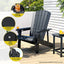 Gardeon Outdoor Chairs HDPE Adirondack Beach Chair Sun Lounge Patio Furniture Garden Black
