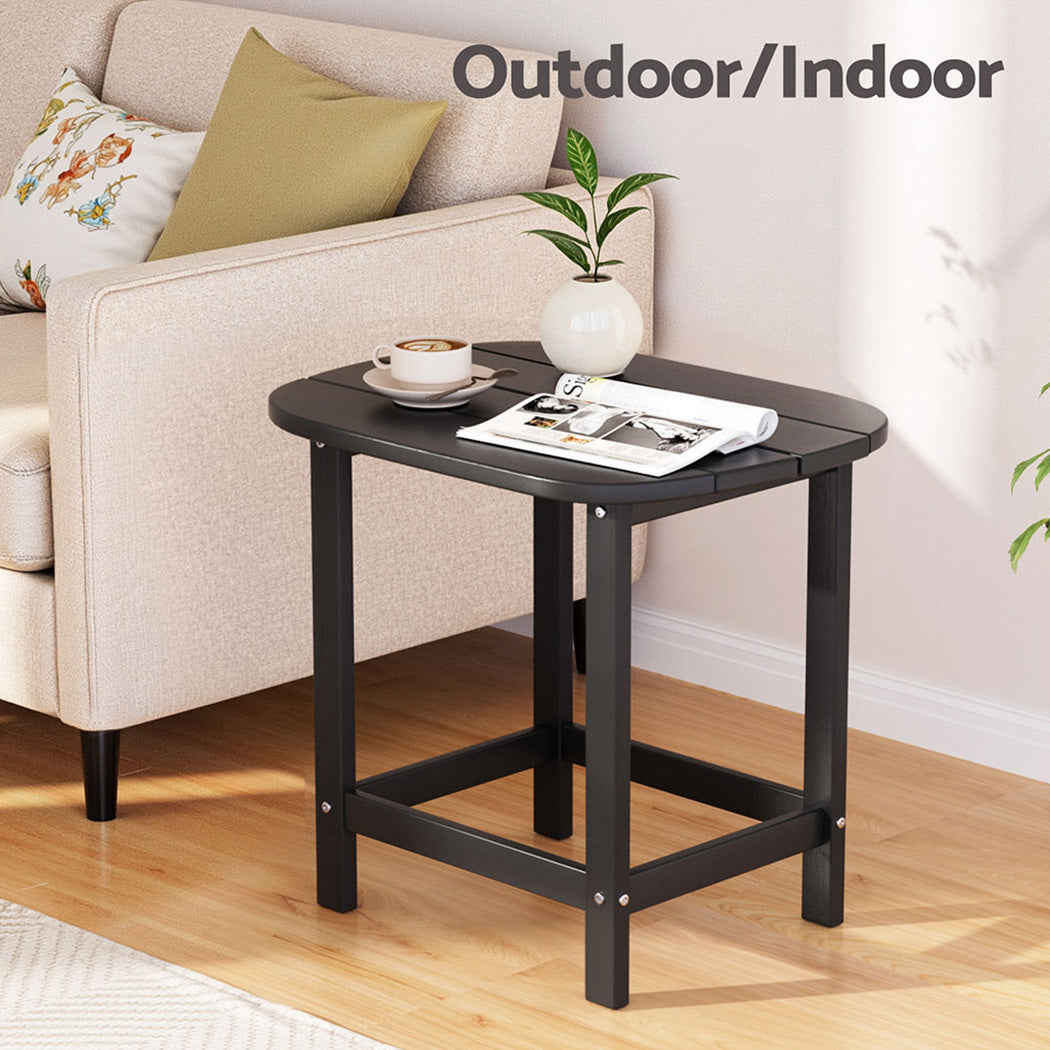 Gardeon Outdoor Coffee Side Table HDPE Desk Patio Furniture Camping Garden Black