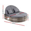 Gardeon Outdoor Day Bed Sun Lounge Setting Wicker Lounger Patio Furniture w/ Retractable Side Tray
