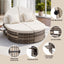 Gardeon Outdoor Day Bed Sun Lounge Setting Wicker Lounger Patio Furniture w/ Retractable Side Tray
