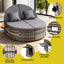 Gardeon Outdoor Day Bed Sun Lounge Setting Wicker Lounger Patio Furniture w/ Retractable Side Tray