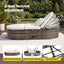 Gardeon Outdoor Day Bed Sun Lounge Setting Wicker Lounger Patio Furniture w/ Retractable Side Tray