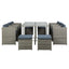 Gardeon Outdoor Dining Set 11 Piece Wicker Table Chairs Setting Grey