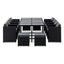 Gardeon Outdoor Dining Set 13 Piece Wicker Table Chairs Setting Black