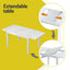 Gardeon Outdoor Dining Set 5 Piece Aluminum Extendable Table Setting White