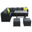 Gardeon Outdoor Dining Set Aluminum Table Chairs Wicker Setting Black