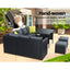 Gardeon Outdoor Dining Set Aluminum Table Chairs Wicker Setting Black