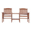 Gardeon Outdoor Garden Bench Loveseat Wooden Table Chairs Patio Furniture Brown