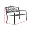 Gardeon Outdoor Garden Bench Seat Steel Outdoor Furniture 3 Seater Park Black