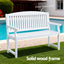 Gardeon Outdoor Garden Bench Wooden 2 Seater Lounge Chair Patio Furniture White