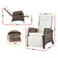 Gardeon Outdoor Recliner Chairs Sun lounge Wicker Lounger Patio Furniture Adjustable Brown