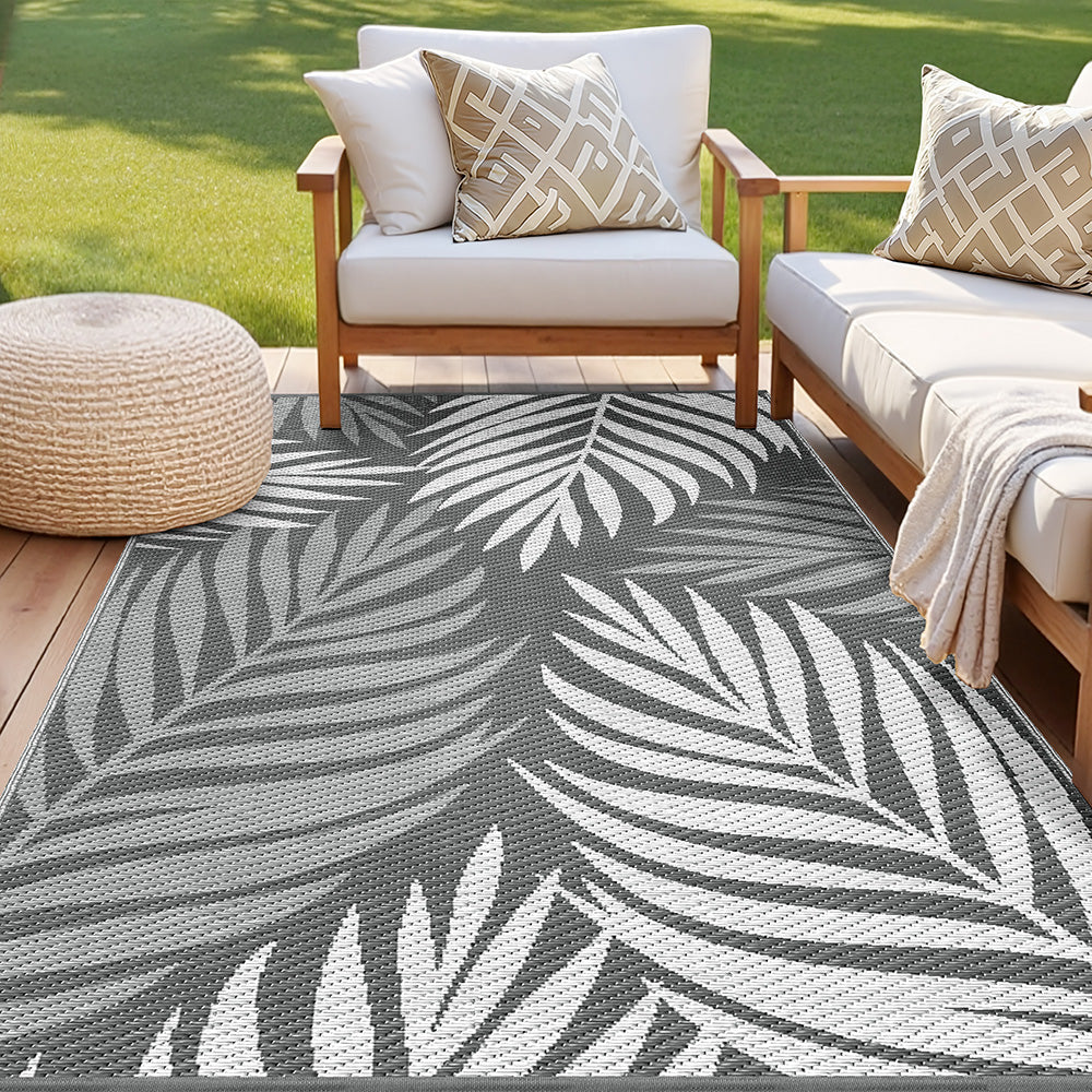 Gardeon Outdoor Rugs 152x244cm Large Carpet Reversible Area Mat PP Dual-Sided Patio Rug Leaf